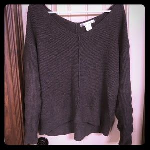 Off the shoulder green sweater